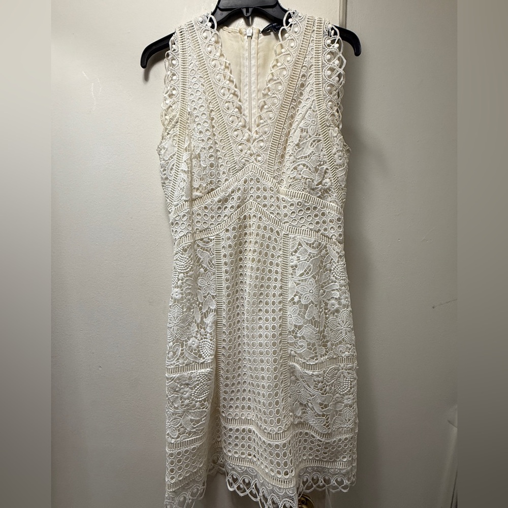 French Connection Cream Lace Mini Dress